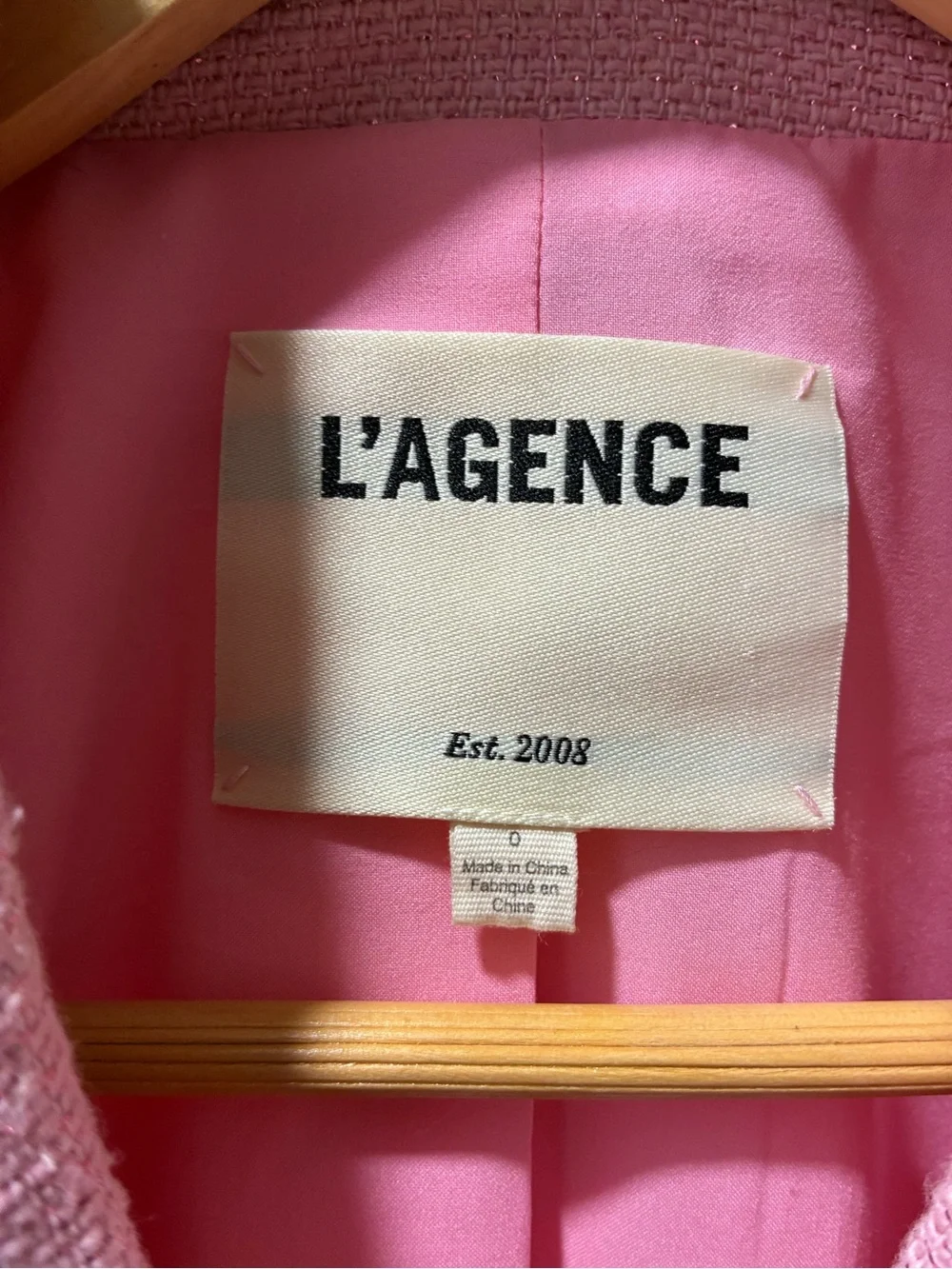 L'AGENCE Pink Frayed Jacket - Picture 2 of 10